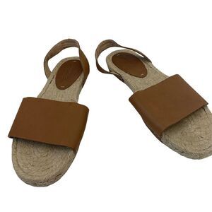 Soludos Brown Leather Slingback Espadrilles Size 7